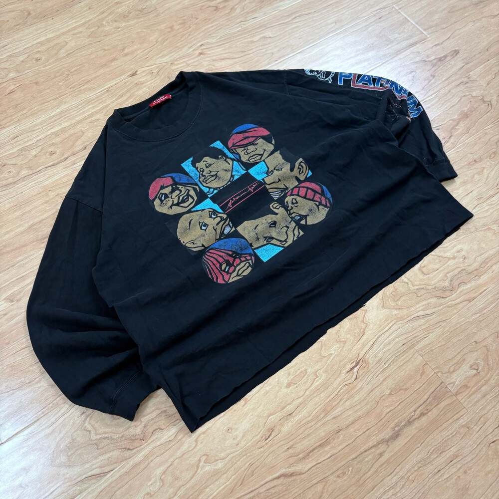 Vintage Platinum Fubu Fat Albert Graphic Long Sleeve T-Shirt Black